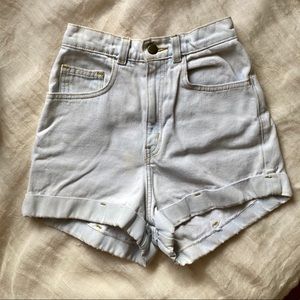 American Apparel Light Wash High Waist Jean Shorts